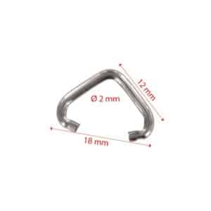 Anneaux étrier triangulaires 14x12 mm extérieur, fil diamètre 2 mm, nickelés - P30 P31